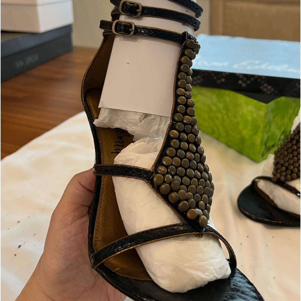 Sam Edelman Bronze Black Nilla heeled Sandals